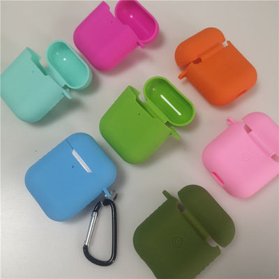 محافظ سیلیکونی برای گوشواره های چند رنگی سفارشی شده سازگار با Airpods 2 و 1 یا por2 با کلید همراه